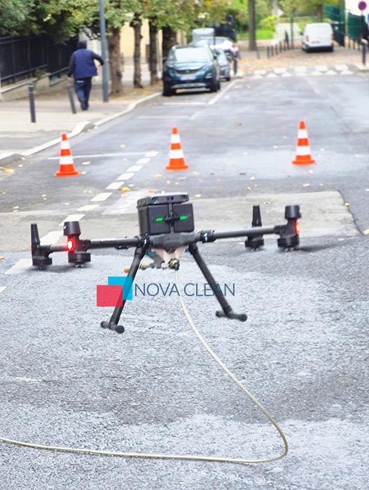 photo d'un drone pendant un chantier
