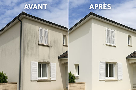 Rénovation de façade en enduit gratté de maison individuelle à Lyon