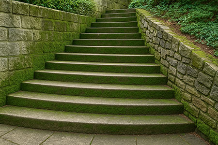 Nettoyage escaliers et murs de soutènement