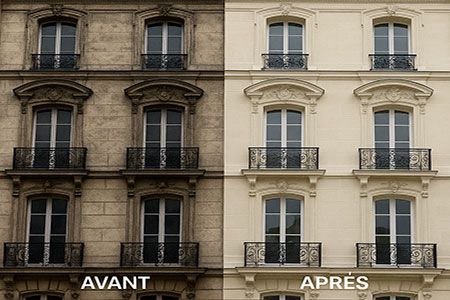 Traitement complet d’une façade en pierre d’un immeuble de bureaux à Paris